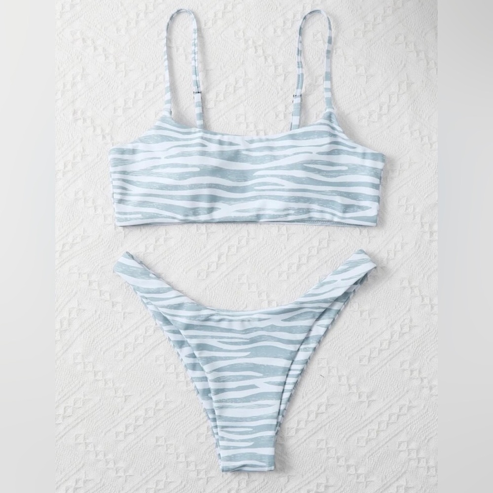 Zebra White/Gray Bikini